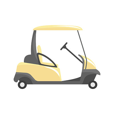 高尔夫球车，高尔夫运动设备矢量插图图片下载