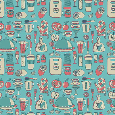 烹饪涂鸦风格元素图片下载