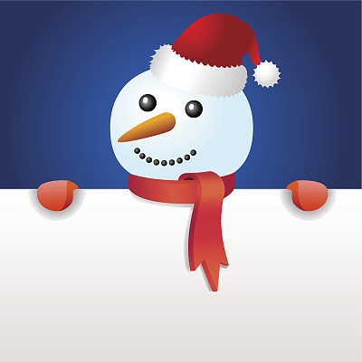 微笑的雪人，拿着空白页图片下载