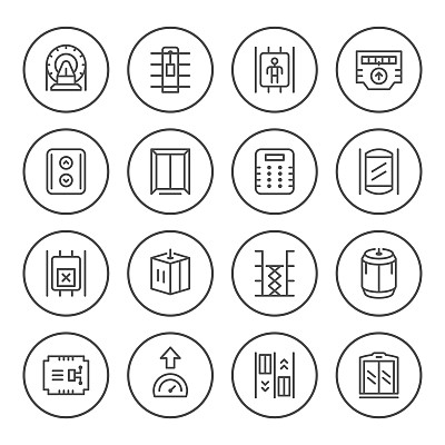 设置电梯的圆形线条图标图片下载