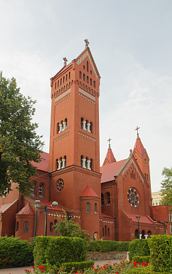 白俄罗斯明斯克的红教堂图片下载