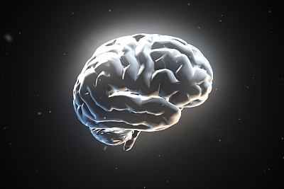 巨大的强大的大脑脉冲在白色的3d插图图片下载