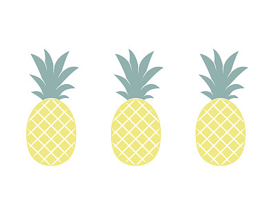 菠萝水果。矢量插图。素材图片