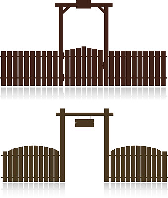 一组木制栅栏孤立在白色图片下载