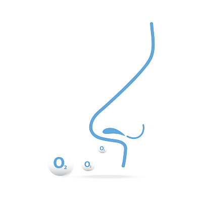 呼吸与氧气蓝色图标图片下载