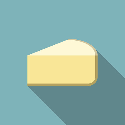 矢量块奶酪图标与长影子图片下载