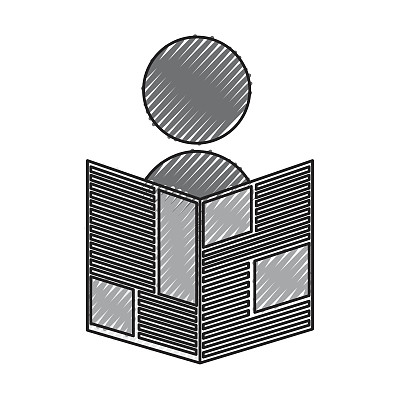 人读报纸杂志孤立图标图片下载
