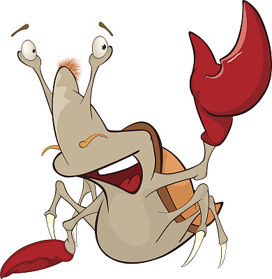 可爱的卡通人物蟹的插图图片下载