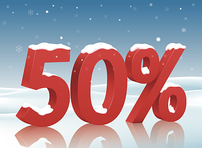 五折符号与雪图片下载