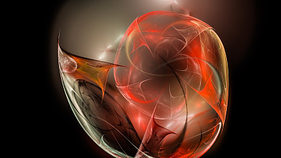 抽象分形红球。三维渲染分形艺术背景的创意设计。图片下载