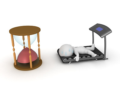 3D字符疲惫后的有氧运动图片下载