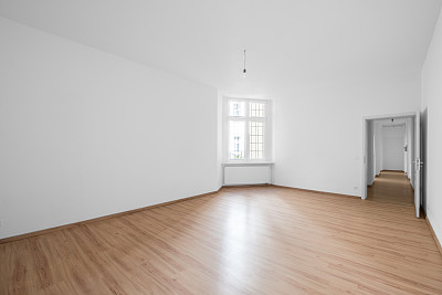 新公寓的空房间，木地板素材图片