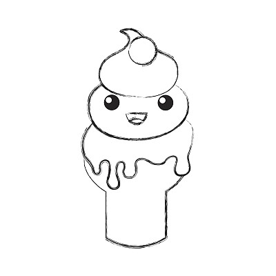 美味的蛋筒冰淇淋，可爱的性格图片下载
