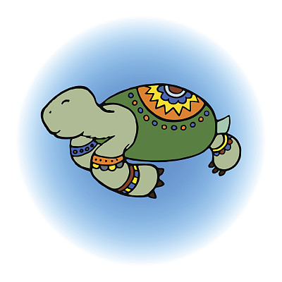 可爱的卡通陆地龟。海龟动物角色矢量插图。图片下载