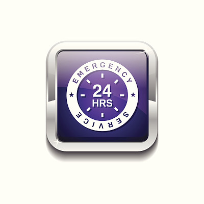 24小时紧急服务紫色矢量图标图片下载