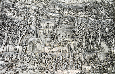 泰国北部艺术教堂的建筑和雕塑图片下载