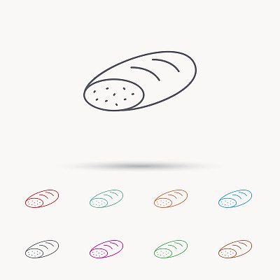 面包图标。天然食品的迹象。图片下载