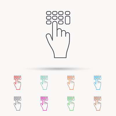 输入pin码图标。点击指针标志。图片下载