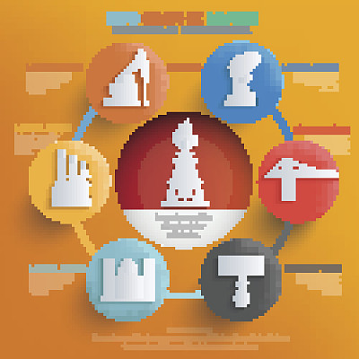 石油工业概念信息平面设计，矢量图片下载