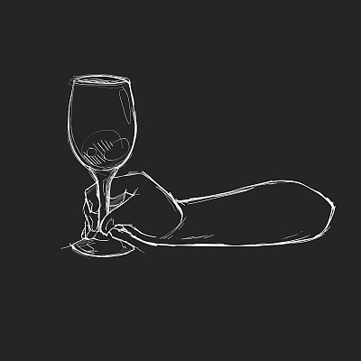 手绘葡萄酒元素图片下载