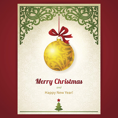 概念装饰卡片与圣诞玩具。图片下载