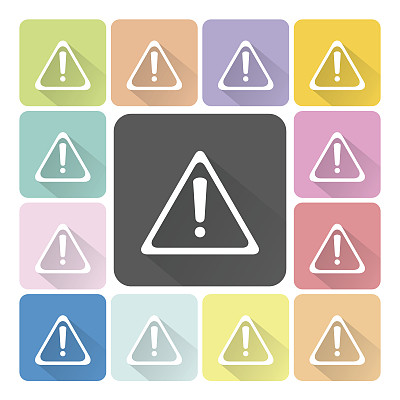 感叹号图标颜色设置矢量插图图片下载