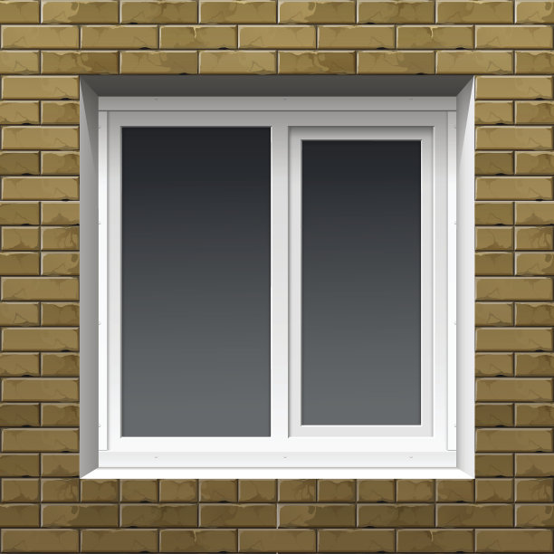 砖墙上的卷帘窗图片下载