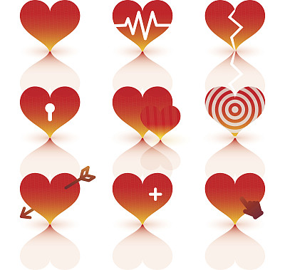 向量黑心图标集图片下载