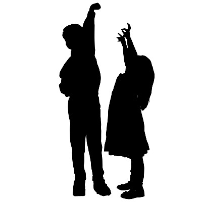 矢量剪影的孩子。图片下载