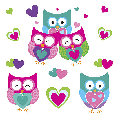 可爱猫头鹰矢量设计图片下载