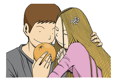 夫妇和橙色图片下载