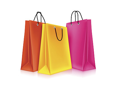 彩色购物袋空图片下载