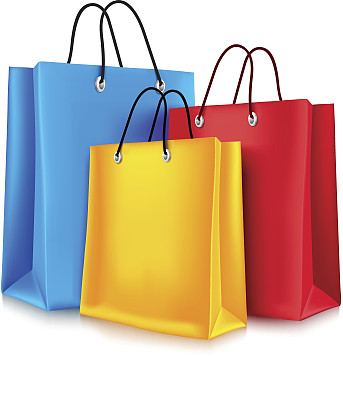 彩色购物袋空图片下载