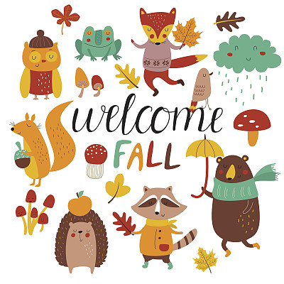 可爱的手绘插画图片下载