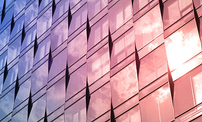 现代玻璃立面，建筑背景素材图片