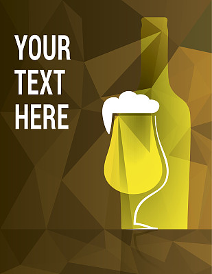 啤酒杯和瓶子背景图片下载