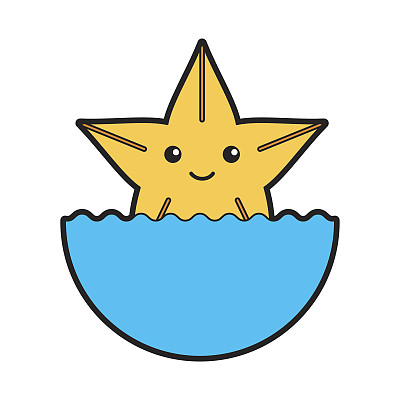 可爱的海星孤立图标图片下载