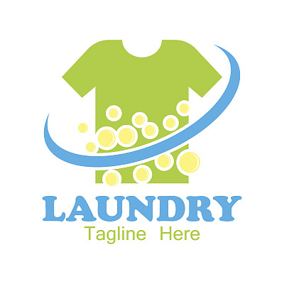 洗衣图标与文字空间为您的口号/口号，矢量插图图片下载