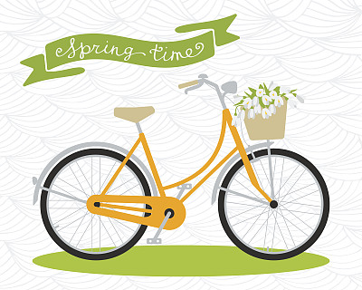 自行车。春天的时间图片下载