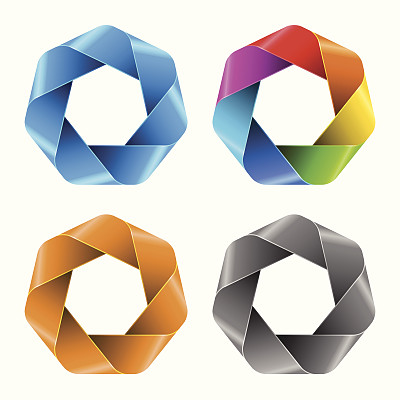 彩色抽象多边形图标素材图片下载