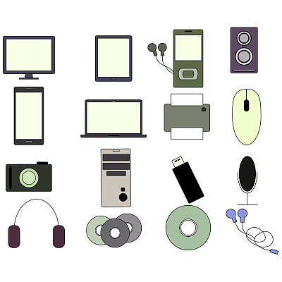 电子设备黑色图标设置图片下载