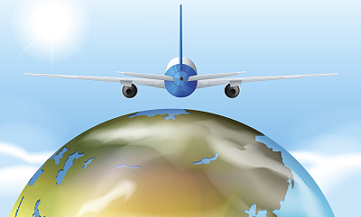 飞机飞过地球图片下载