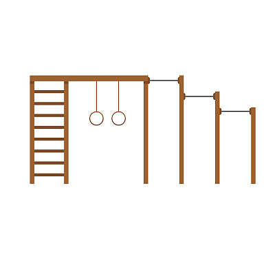 健身房综合在幼儿园的白色背景反射图片下载