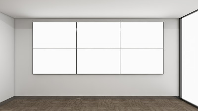 现代空房间，3d渲染室内设计，模拟插图素材图片