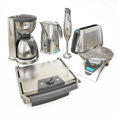 消费电子厨房用品孤立的白色背景图片下载