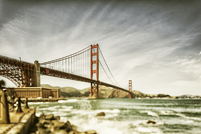 创意来到加州金门大桥。的照片看。图片下载