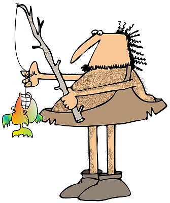 穴居人的渔夫图片下载