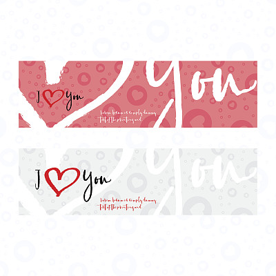 我爱你集贺卡。平面矢量插图EPS 10图片下载