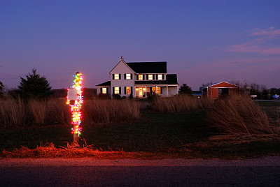 为圣诞节装饰的乡村邮箱图片下载