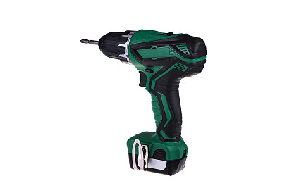 无绳螺丝刀钻孤立在白色背景与裁剪路径。图片下载